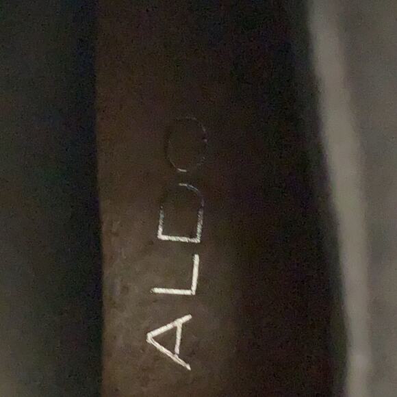 Aldo Booties Women's Gray Buckle Leather 4" Heels Round Toe Sz 9 - Picture 9 of 10